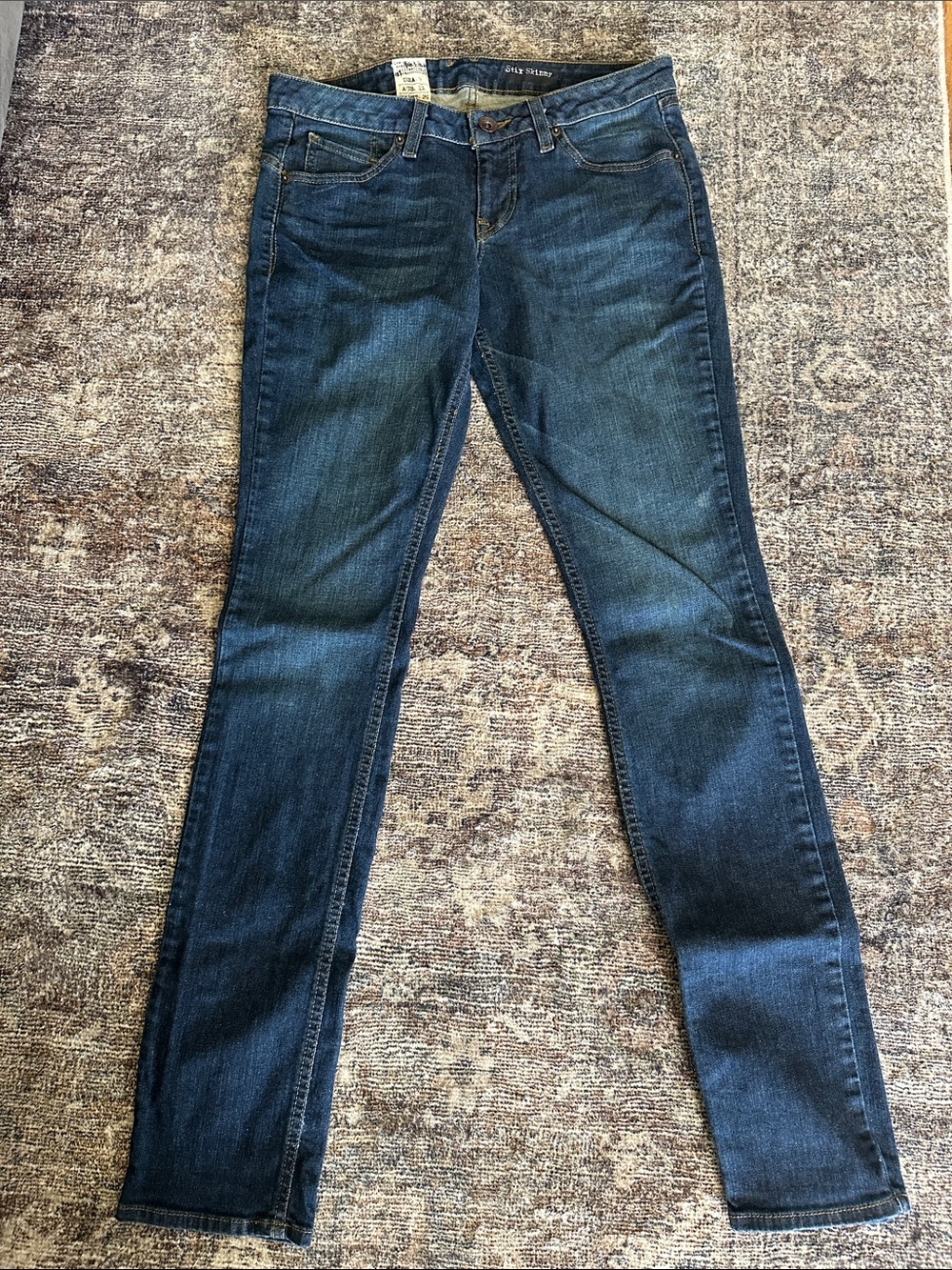 Volcom Women's Stix Skinny Fit Low Rise Jeans Blue Stretch Denim